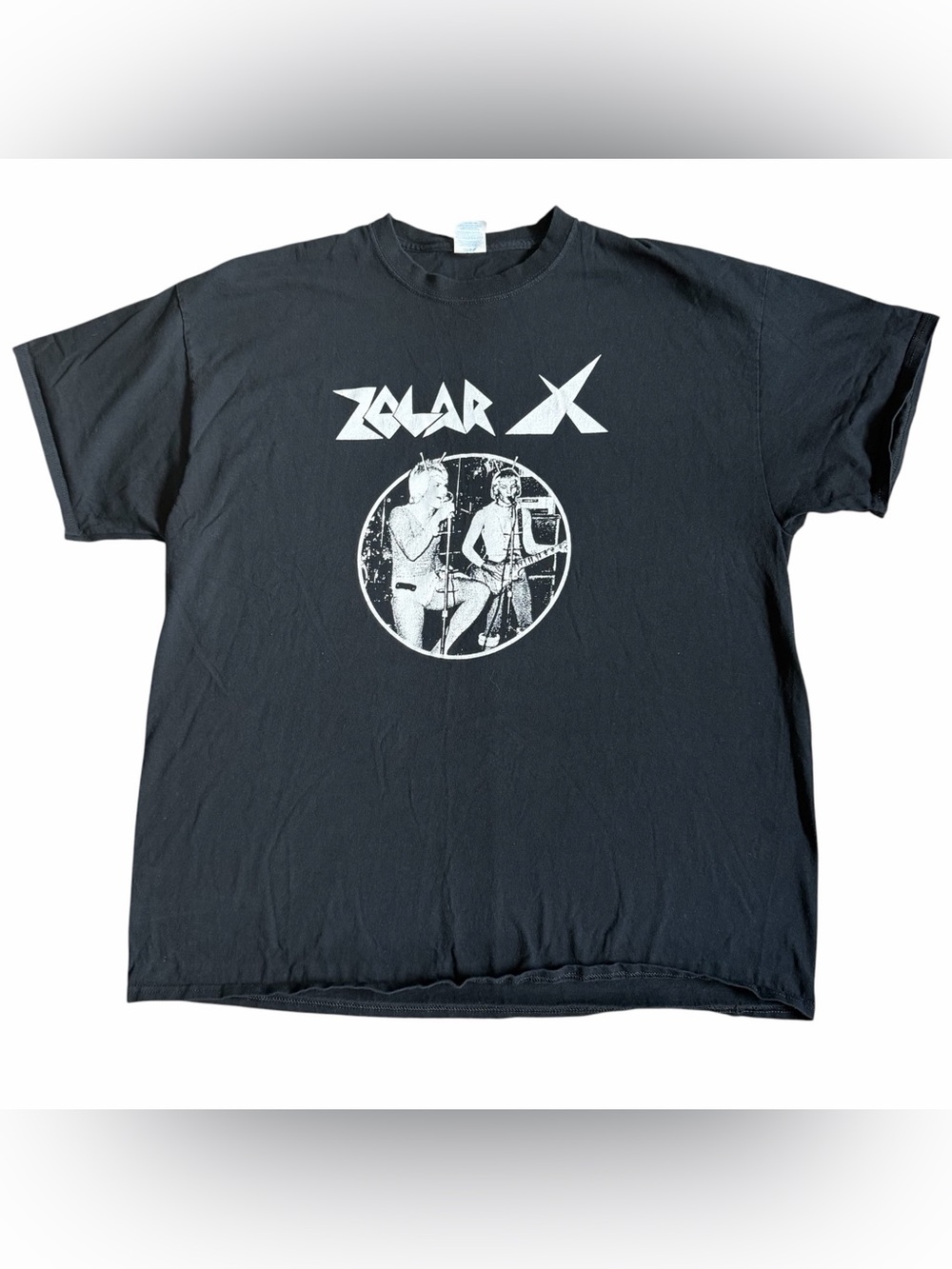 VTG Zolar X Band T Shirt Sz 2XL Black Rodney Bingenheimer English Disco Graphic